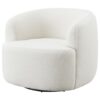Hudson Faux Sheepskin Upholstered Swivel Chair Natural