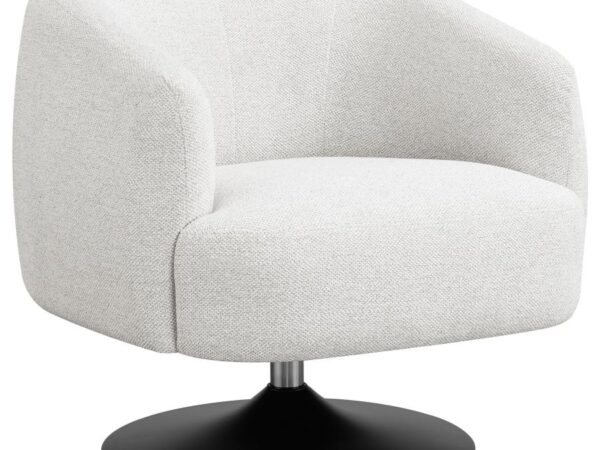 Dave Upholstered Barrel Back Swivel Club Chair Beige