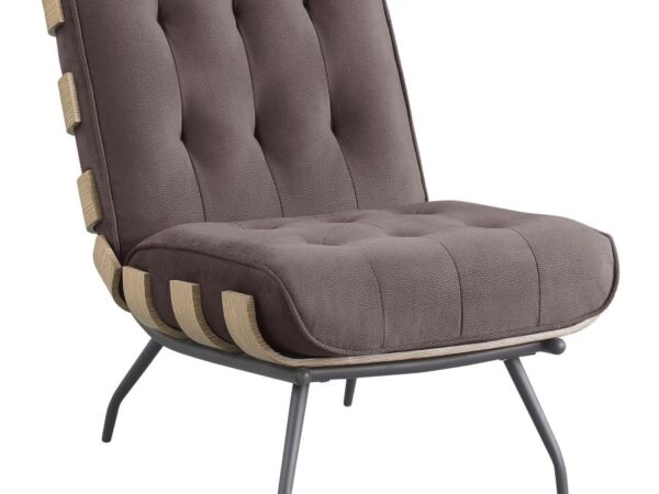 Aloma Upholstered Tufted Armless Accent Chair Brown