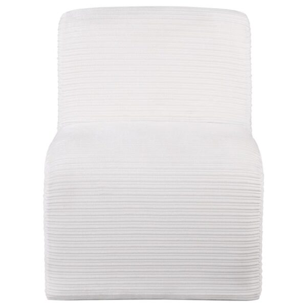 Drayton Upholstered Curved Armless Accent Chair Ivory