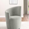Nueva Upholstered Swivel Chair Curved Backrest Dove Grey