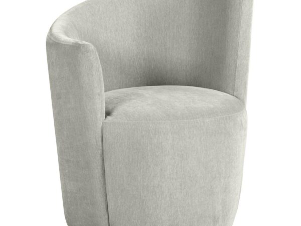 Nueva Upholstered Swivel Chair Curved Backrest Dove Grey
