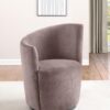 Nueva Upholstered Swivel Chair Curved Backrest Blush