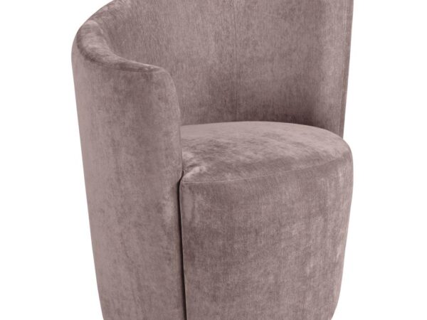 Nueva Upholstered Swivel Chair Curved Backrest Blush