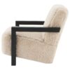 Fitzroy Faux Fur Upholstered Chair Solid Wood Arms Latte