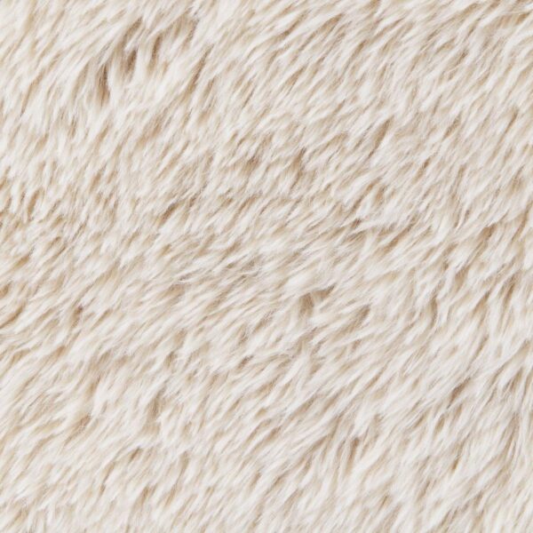 Fitzroy Faux Fur Upholstered Chair Solid Wood Arms Latte