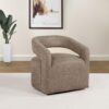 Westhill Boucle Upholstered Swivel Accent Chair Rocky Road