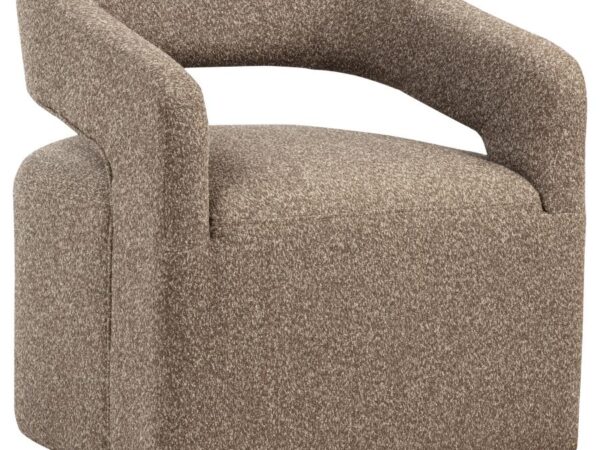 Westhill Boucle Upholstered Swivel Accent Chair Rocky Road