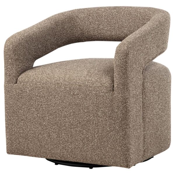 Westhill Boucle Upholstered Swivel Accent Chair Rocky Road