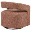 Westhill Boucle Upholstered Swivel Accent Chair Berry