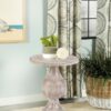 Dianella Round Pedestal Base Accent Side Table White Washed