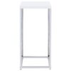 Edmund Square Accent Side Table White High Gloss and Chrome
