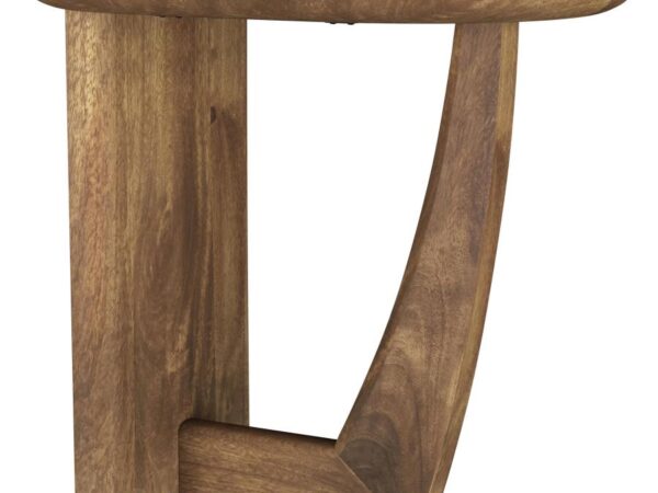 Fletcher Oval Solid Mango Wood Accent Side Table Brown
