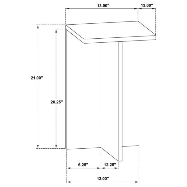 Bowdoin Genuine Marble Accent Side Table Grey