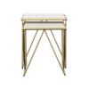 Bette 2-piece Marble Top Nesting Table Set White and Gold