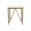 Bette 2-piece Marble Top Nesting Table Set White and Gold
