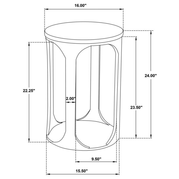 Berkeley Round Marble Top Side Table White and Brown