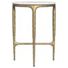 Baldwin Round Marble Top Side Table White and Gold