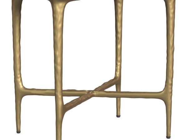 Baldwin Rectangular Marble Top Side Table White and Gold