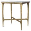 Baldwin Rectangular Marble Top Side Table White and Gold