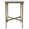 Baldwin Rectangular Marble Top Side Table White and Gold