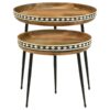 Ollie 2-piece Solid Wood Bone Inlay Nesting Table Natural