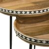 Ollie 2-piece Solid Wood Bone Inlay Nesting Table Natural