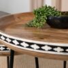 Ollie 2-piece Solid Wood Bone Inlay Nesting Table Natural