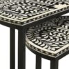Zakiya 2-piece Demilune Nesting Table Set Black and White