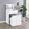 Danbury 3-drawer Makeup Vanity & Stool Set White High Gloss