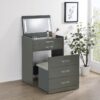 Danbury 3-drawer Makeup Vanity & Stool Set Grey High Gloss