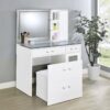 Flora 2-drawer Vanity Set with LED Mirror White High Gloss