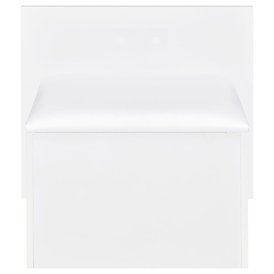 Flora 2-drawer Vanity Set with LED Mirror White High Gloss