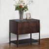 Zimmerlee 2-drawer Side Table with Shelf Rust Brown