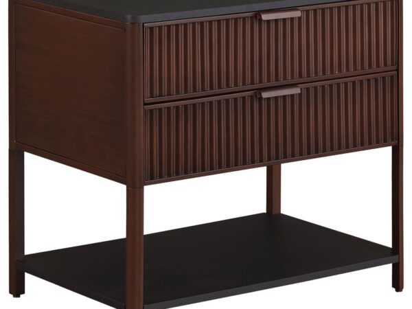 Zimmerlee 2-drawer Side Table with Shelf Rust Brown