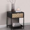 Amherst 1-drawer Radio Weave Cane Metal Bedside Table Black
