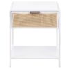 Amherst 1-drawer Radio Weave Cane Metal Bedside Table White