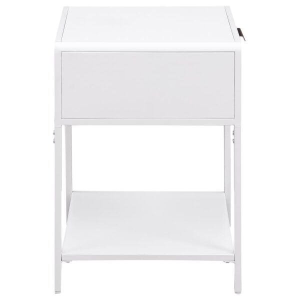 Amherst 1-drawer Radio Weave Cane Metal Bedside Table White
