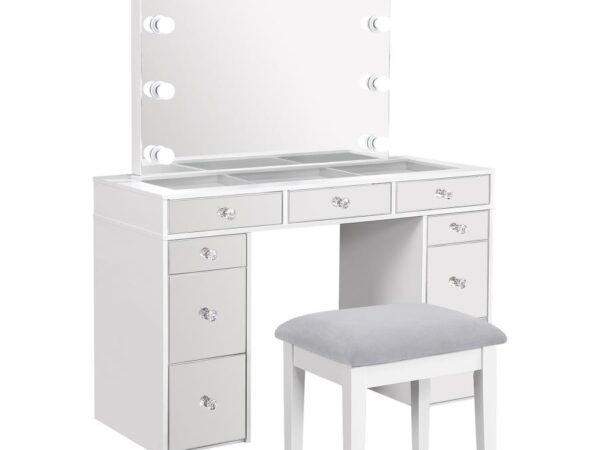 Regina Makeup Vanity Table Set with Lighting White
