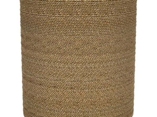 Halden Round Woven Seagrass Accent Side Table Light Brown