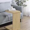 Clower Engineered Wood C-Shaped Sofa Side Table Light Oak