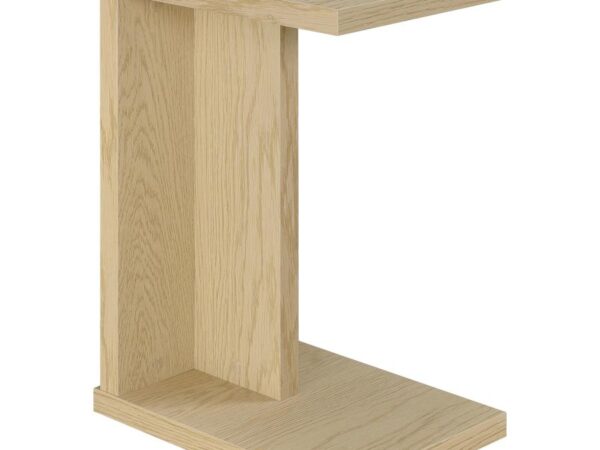 Clower Engineered Wood C-Shaped Sofa Side Table Light Oak