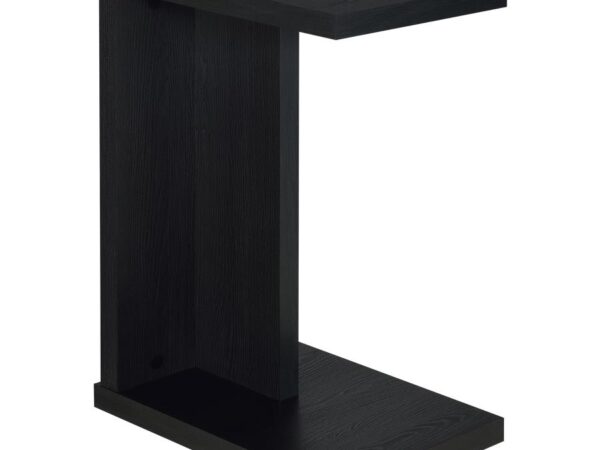 Clower Engineered Wood C-Shaped Sofa Side Table Black