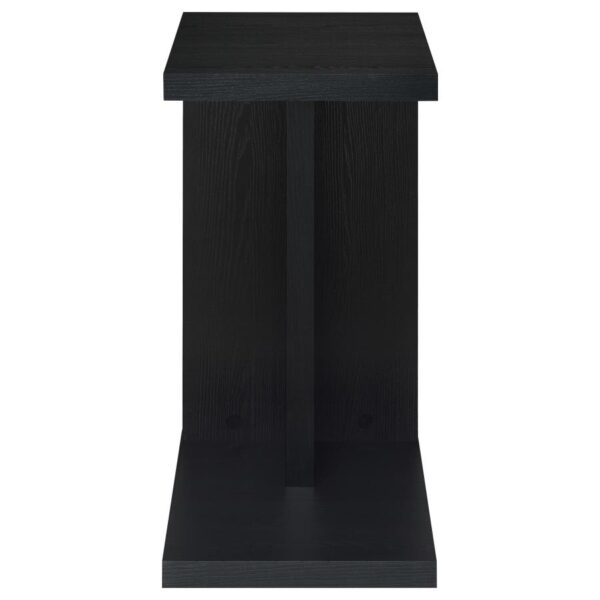 Clower Engineered Wood C-Shaped Sofa Side Table Black