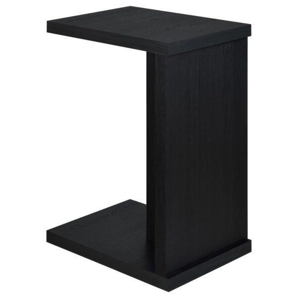 Clower Engineered Wood C-Shaped Sofa Side Table Black