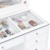Acena 7-drawer Vanity Set with Lighting White High Gloss