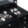 Acena 7-drawer Vanity Set with Lighting Black High Gloss