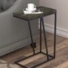 Sergio Engineered Wood C-Shaped Sofa Side Table Rustic Grey
