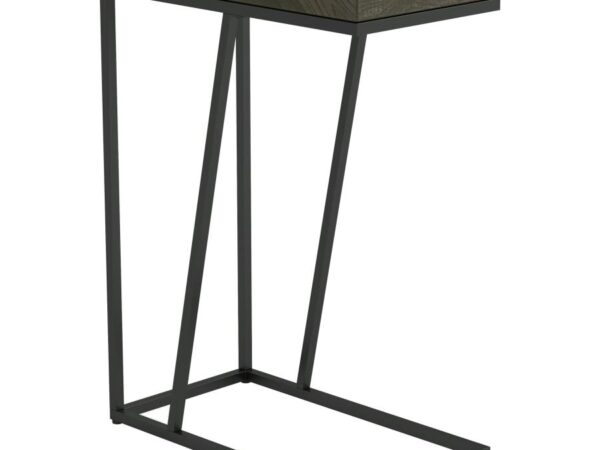 Sergio Engineered Wood C-Shaped Sofa Side Table Rustic Grey