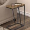 Sergio Engineered Wood C-Shaped Side Table Rustic Tobacco
